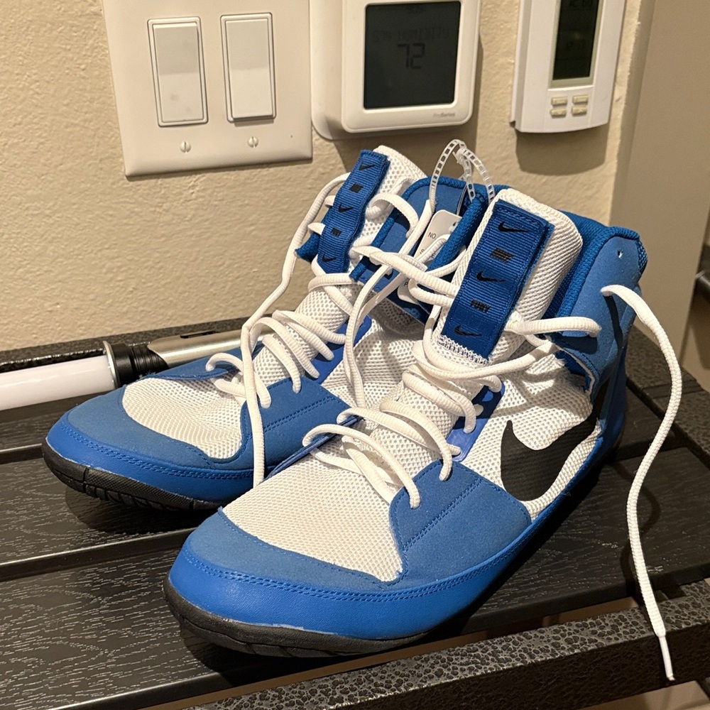 Nike Blue and White High-Top Sneakers